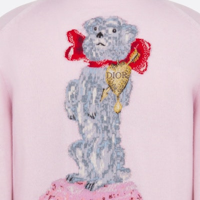 디올 FW24 핑크 애니멀 패턴 자카드 캐시미어 긴팔 스웨터. 493M651AT865-C483 Cheap 디올 FW24 핑크 애니멀 패턴 자카드 캐시미어 긴팔 스웨터. 493M651AT865-C483