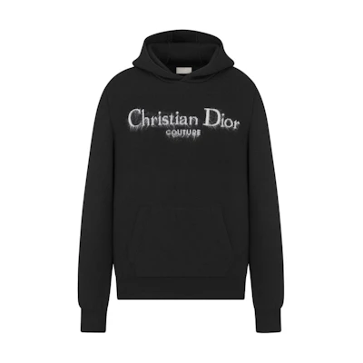 Dior FW24 Black Logo Print Pullover Hoodie 443M649AM008-C980