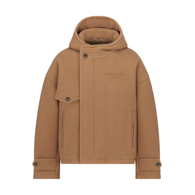 DIOR FW24 Brown Embroidered Logo Hooded Zip-Up Jacket Men 443C421A6274-C181