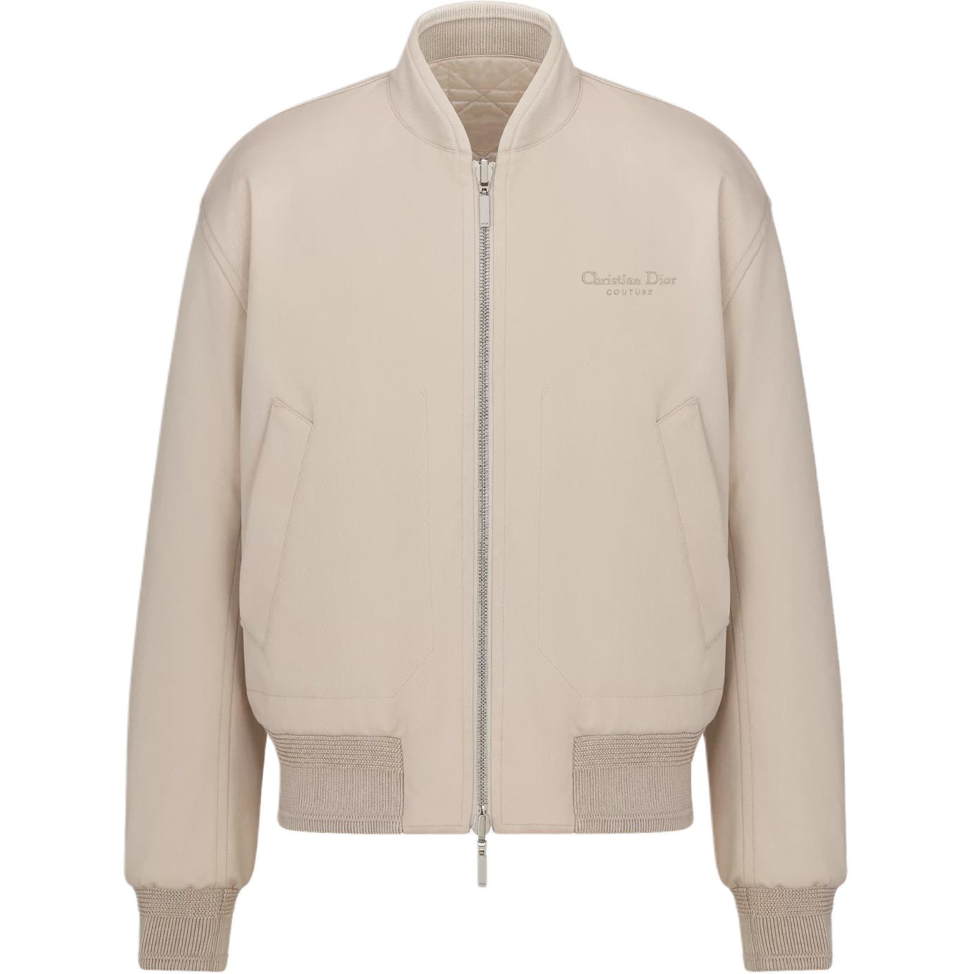 DIOR FW24 Embroidered Logo Beige Zip Jacket Unisex 443C426A633-5C181