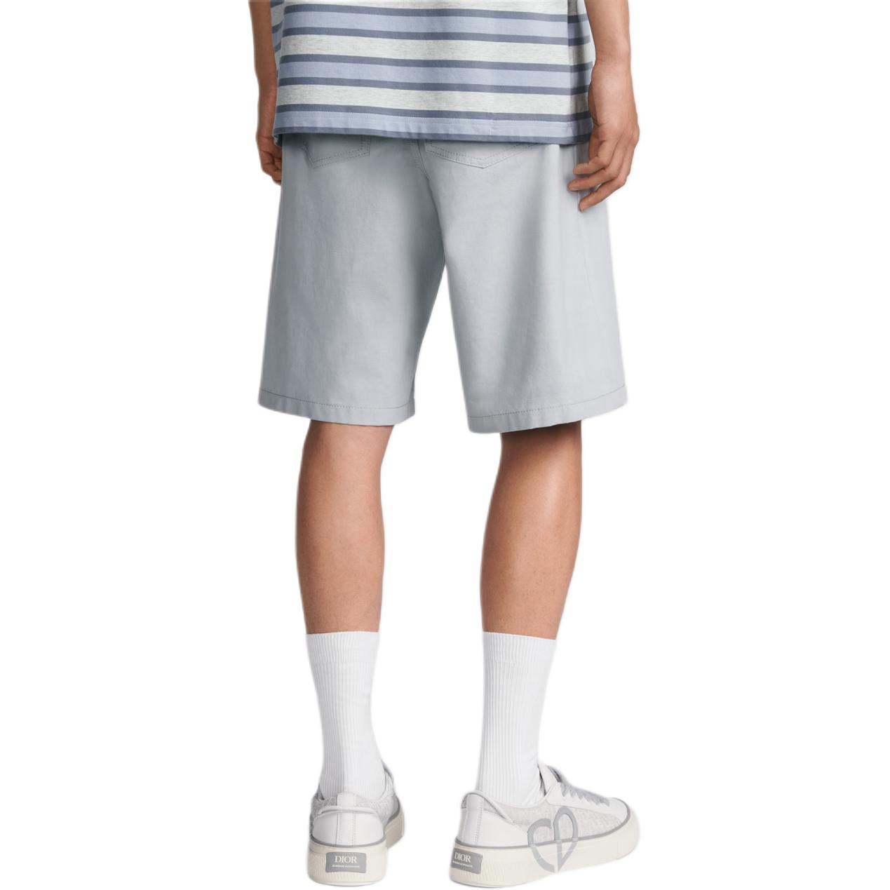 Details for DIOR FW24 Pantalones Cortos Grises con Logo, Bordado de Corazón y Cremallera. 313D008D384X-C883