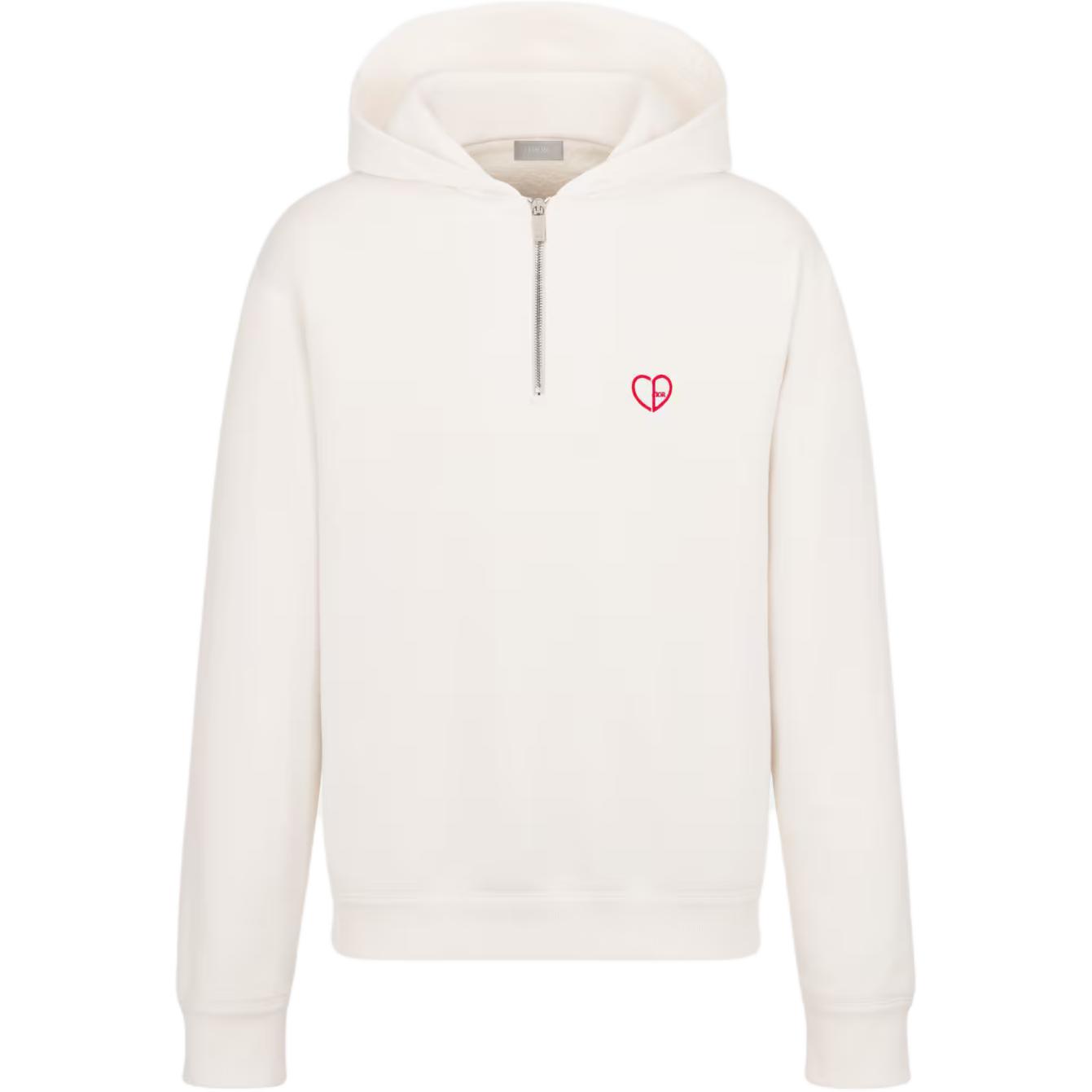 Dior FW24 Logo Embroidered Oversized Hoodie White - Long Sleeve 493J641A0531-C083