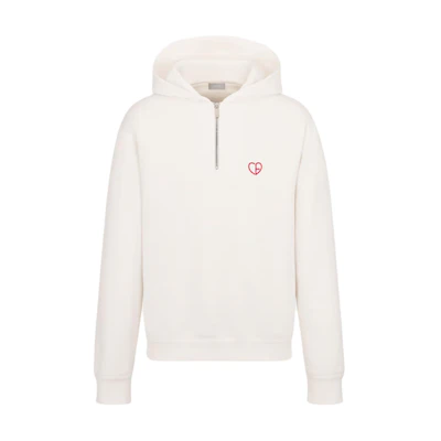 Dior FW24 Logo Embroidered Oversized Hoodie White - Long Sleeve 493J641A0531-C083