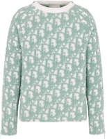 DIOR FW24 Logo Knit Crewneck Sweater Light Green 493M635AT847-C086 DIOR FW24 Logo Knit Crewneck Sweater Light Green 493M635AT847-C086