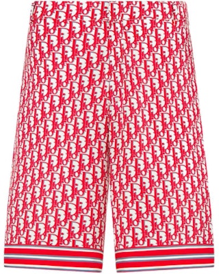 Pantalones Cortos DIOR FW24 Oblique Logo Rayados Rojos Casual. 013C121A4751-C073 Lookbook Pantalones Cortos DIOR FW24 Oblique Logo Rayados Rojos Casual. 013C121A4751-C073