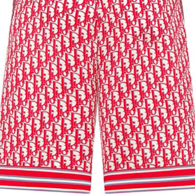 Pantalones Cortos DIOR FW24 Oblique Logo Rayados Rojos Casual. 013C121A4751-C073 Sizing Pantalones Cortos DIOR FW24 Oblique Logo Rayados Rojos Casual. 013C121A4751-C073