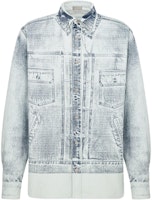 DIOR FW24 Pattern Print Long Sleeve Button-Up Shirt Blue - Fashion Top 413D588A379X-C585 DIOR FW24 Pattern Print Long Sleeve Button-Up Shirt Blue - Fashion Top 413D588A379X-C585