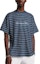 Shop 디올 FW24 스트라이프 로고 프린트 루즈핏 크루넥 티셔츠 블루 493J671B0938-C580