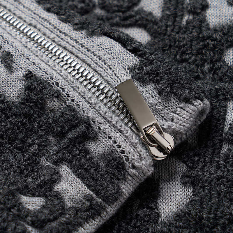 Details for DIOR FW25 Sweater Kelabu Oblique Print Wool-Blend Crewneck 493M635AT847-C888