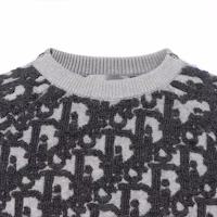 Sizing DIOR FW25 灰色羊毛混紡Oblique印花圓領毛衣 493M635AT847-C888