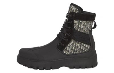 Dior Garden Lace Up Boot 'Dior Oblique - Black'