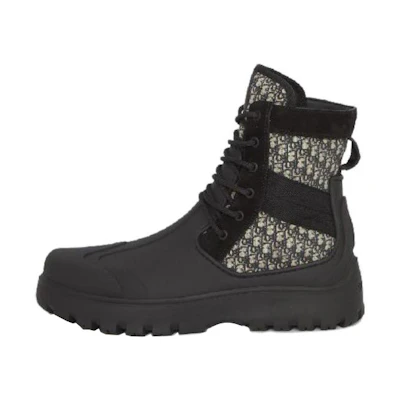 Dior Garden Lace Up Boot 'Dior Oblique - Black'