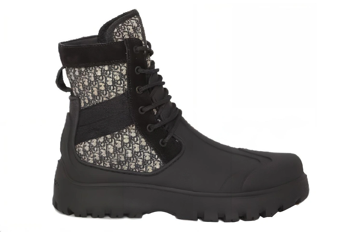 Dior Garden Lace Up Boot 'Dior Oblique - Black'