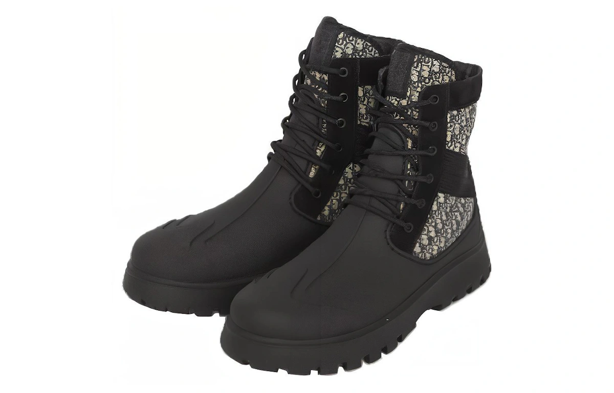 Dior Garden Lace Up Boot 'Dior Oblique - Black'