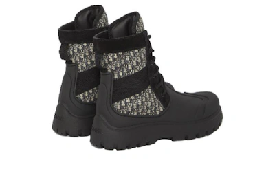 Dior Garden Lace Up Boot 'Dior Oblique - Black'