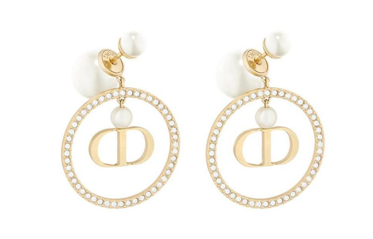 Dior Gold Pearl Crystal Earrings. E1728TRICY-D301 圖 3