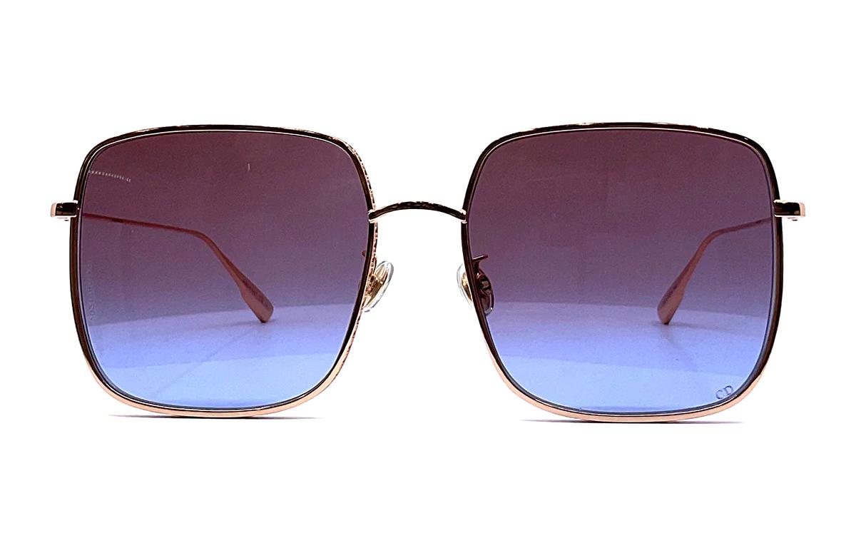 Lookbook DIOR 金色方形太阳镜 男女同款镂空设计 时尚情侣款。 DIOR BYDIOR R3F DDBYB