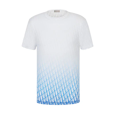 Dior Gradient Oblique Print Short Sleeve T-Shirt White 023J600A0625_C085