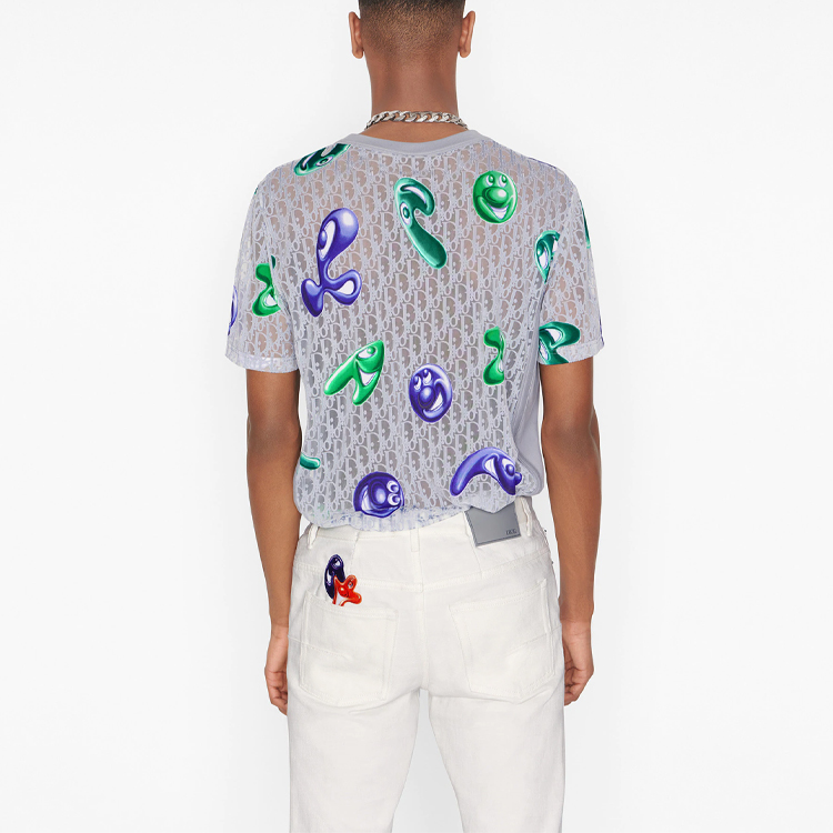 DIOR Graphic Print Loose Fit T-Shirt in Grey - Seasonal New Arrival. 193J653A0703-C885 圖 4