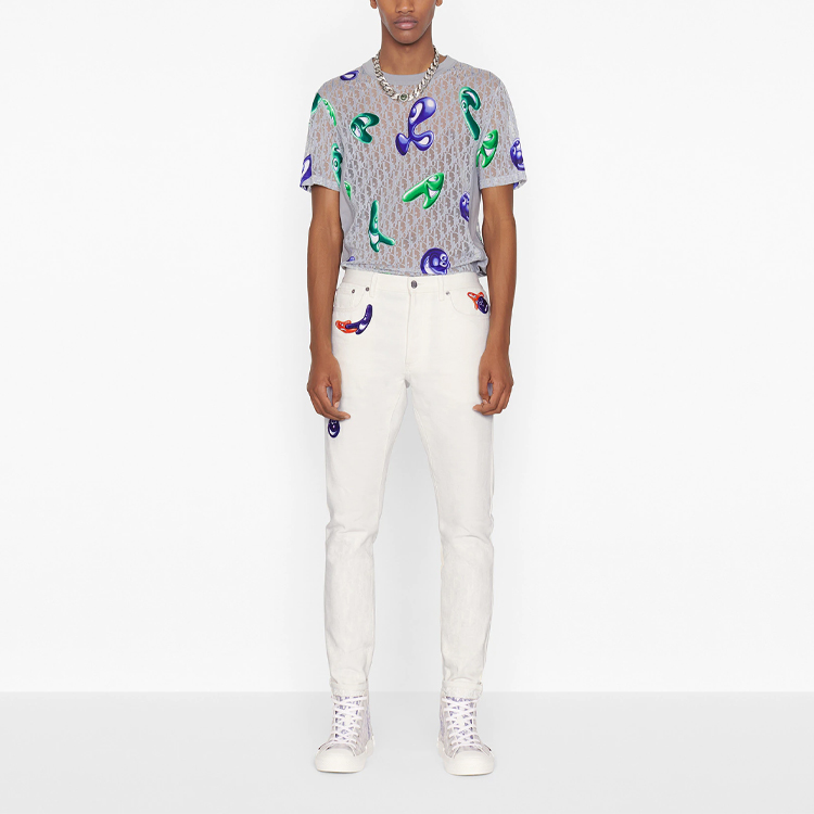 DIOR Graphic Print Loose Fit T-Shirt in Grey - Seasonal New Arrival. 193J653A0703-C885 圖 5