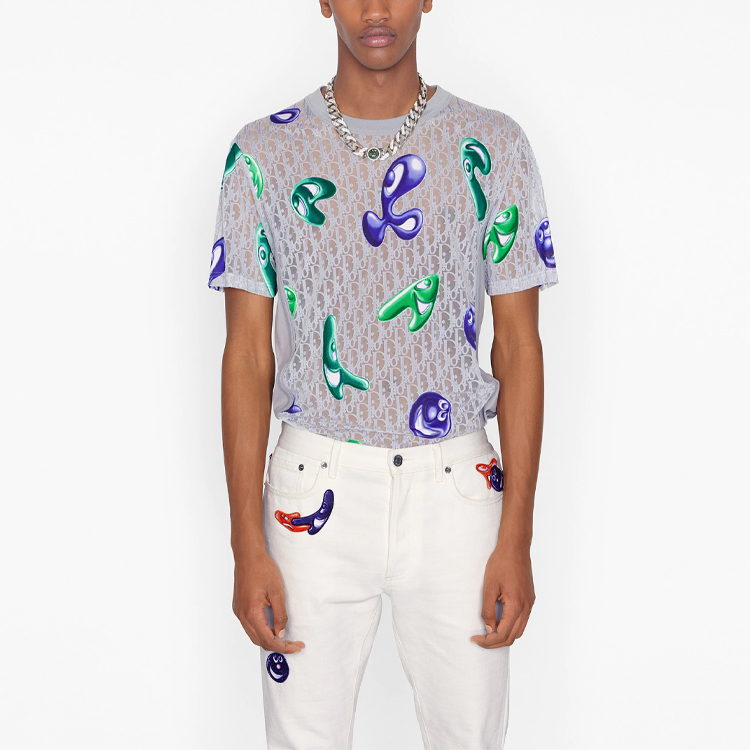 DIOR Graphic Print Loose Fit T-Shirt in Grey - Seasonal New Arrival. 193J653A0703-C885 圖 6