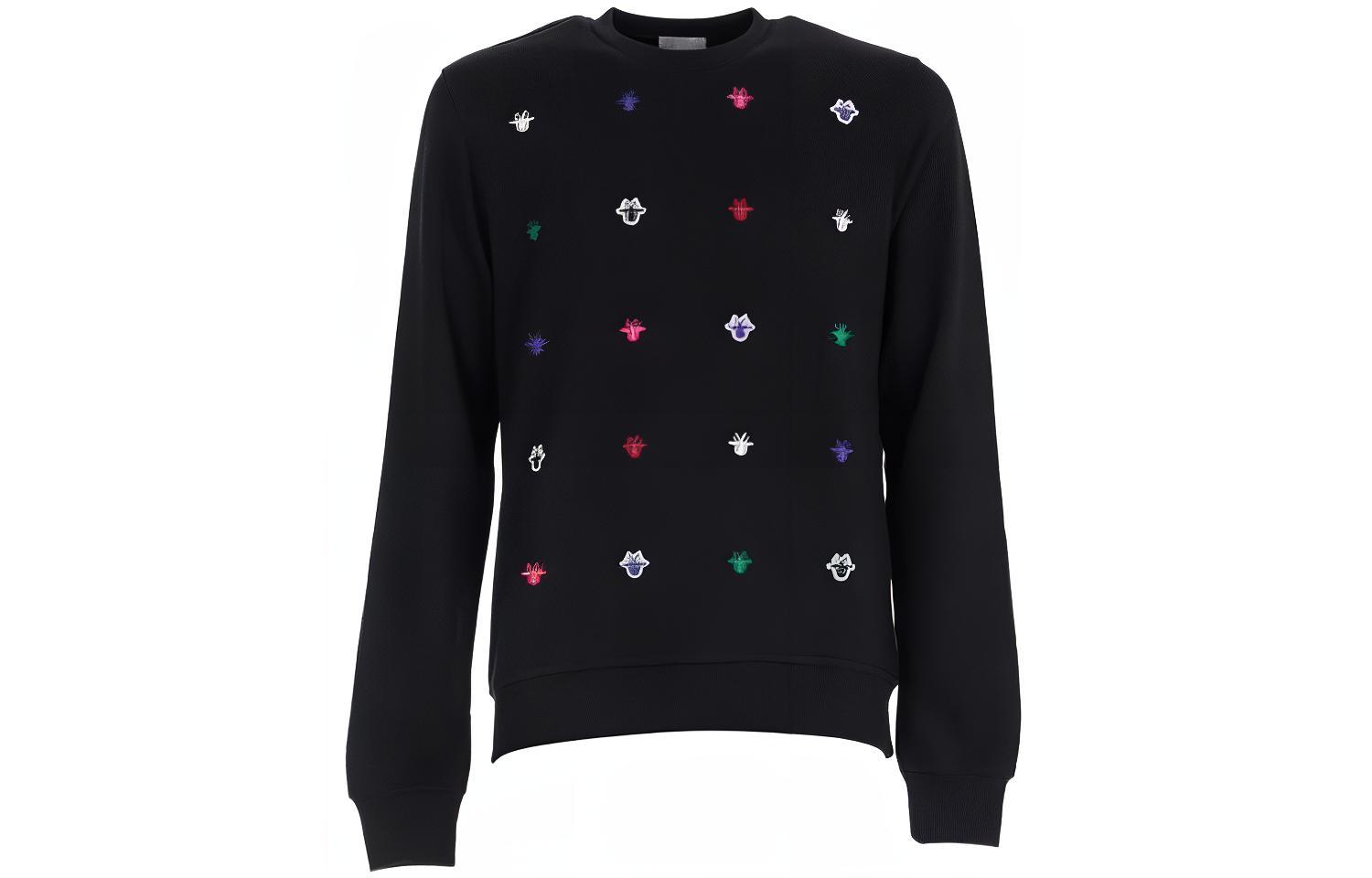 DIOR Graphic Print Pullover Long-Sleeve Sweatshirt Black () 333J666M-0500-079