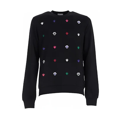 DIOR Graphic Print Pullover Long-Sleeve Sweatshirt Black () 333J666M-0500-079