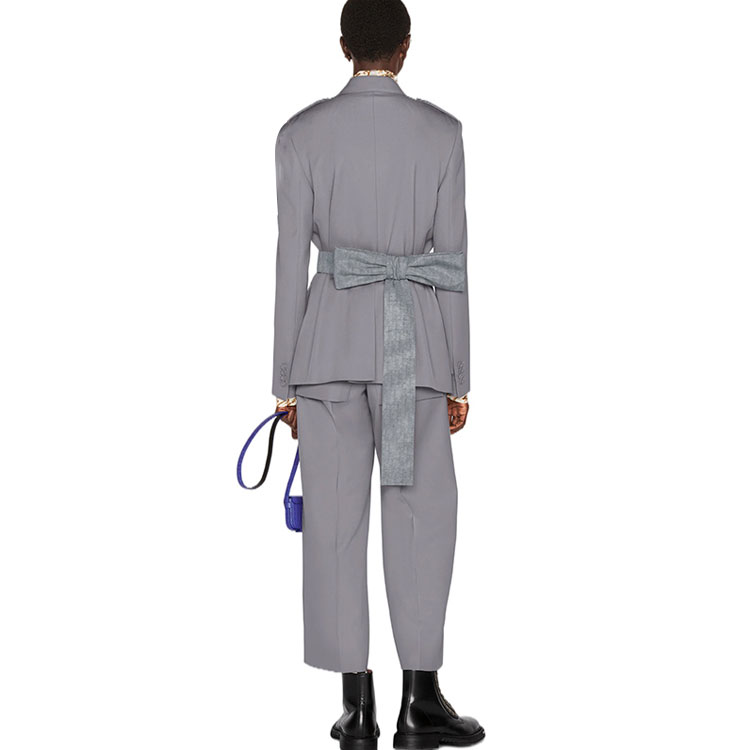 Purchase DIOR Gray Double-Breasted Belted Blazer - New Season Edition 193C248A5180-C810