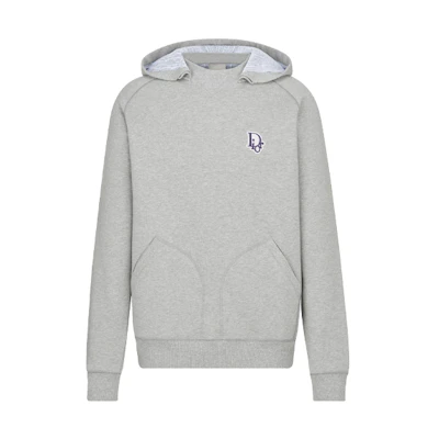 DIOR Gray Hoodie with Embroidered Lettering - Latest Release. 113J636A0692-C880