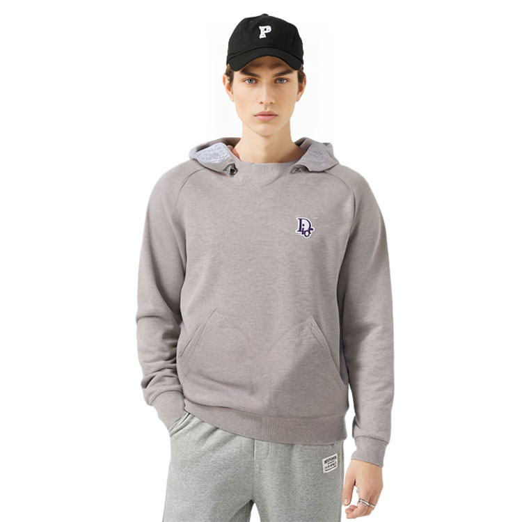 Shop DIOR灰色刺繡字母連帽衫 - 最新款式。 113J636A0692-C880