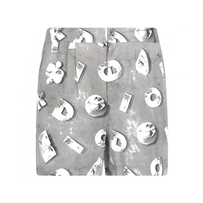 DIOR Gray Logo Print Casual Shorts 023C132A4846-888
