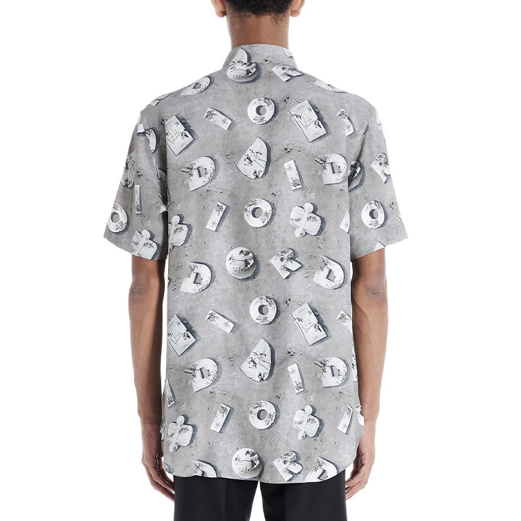 Purchase Camiseta Gris Dior Manga Corta con Cuello Estampado Logo Lanzamiento 2023 013C548A4846-888