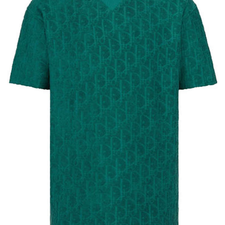 Cheap ディオール グリーンロゴプリント コットン オーバーサイズ Tシャツ - ショートスリーブ 113J692A0614-C676