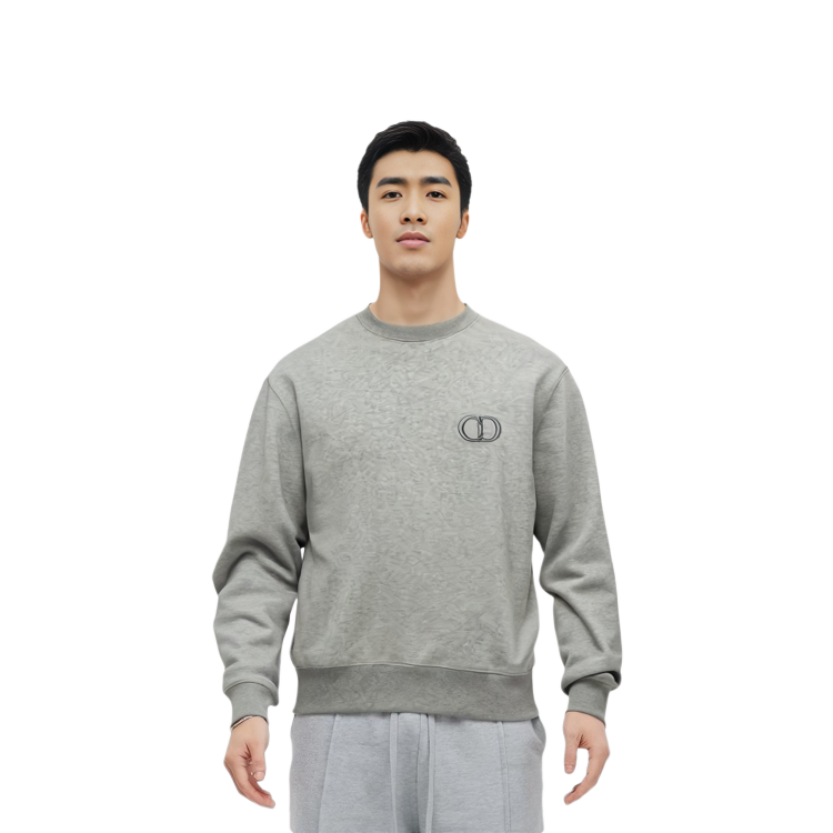 Purchase ディオール グレー コットン フリース スウェットシャツ CDアイコン刺繍付き 113J699A0531-C888