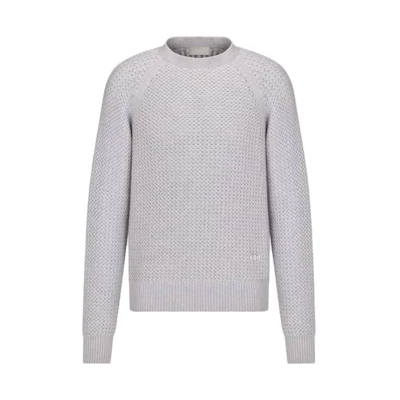 Dior Grey Crewneck Long Sleeve Ribbed Sweatshirt 393M659AT614-C810