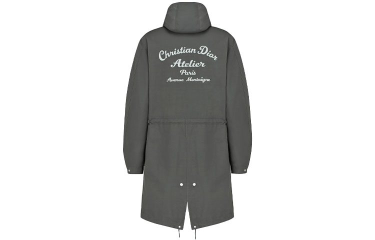 Lookbook DIOR Grey Embroidered Logo Zip-Up Hoodie Jacket. 033C313G5457-C888