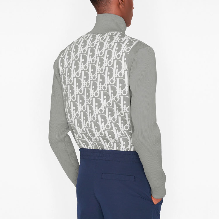 Purchase Jaket Abu-abu DIOR Full Zip dengan Hiasan Huruf. 113M421AT195-C880