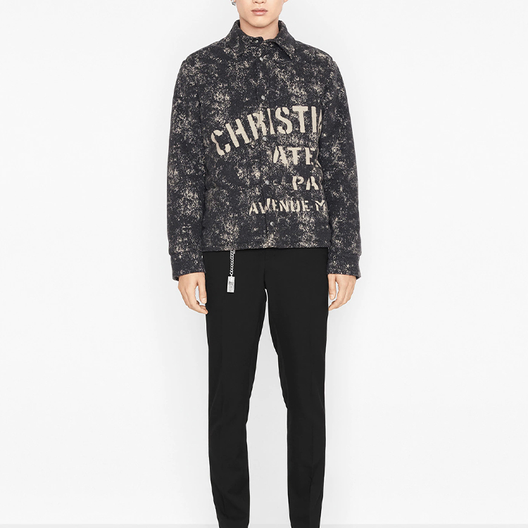 Shop 디올 그레이 퀼팅 클래식 롱 슬리브 셔츠 043J502A0664-C880