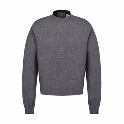 Dior Grey Solid Color Casual Long Sleeve Sweatshirt 393C665B5925C830