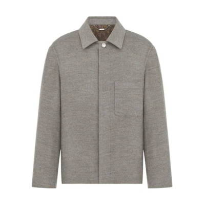 DIOR Grey Solid Color Loose Fit Long Sleeve Jacket 413C209A6264-C888