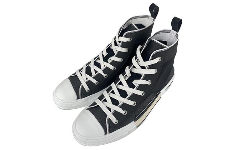 Dior High-Top Lace-Up Round-Toe Sneaker 'Black Leather' 3SU218YRP_900
