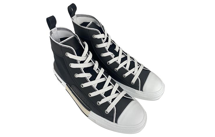 Order 迪奥高帮系带圆头运动鞋 '黑色皮革' 3SU218YRP_900