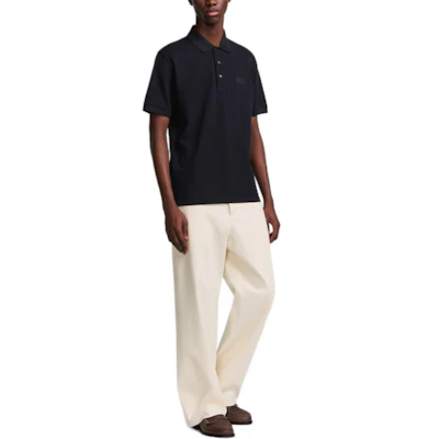 Dior Icon Logo Patch Half-Button Black Short-Sleeve Polo Shirt. 493J832A0869-C585 Purchase Dior Icon Logo Patch Half-Button Black Short-Sleeve Polo Shirt. 493J832A0869-C585