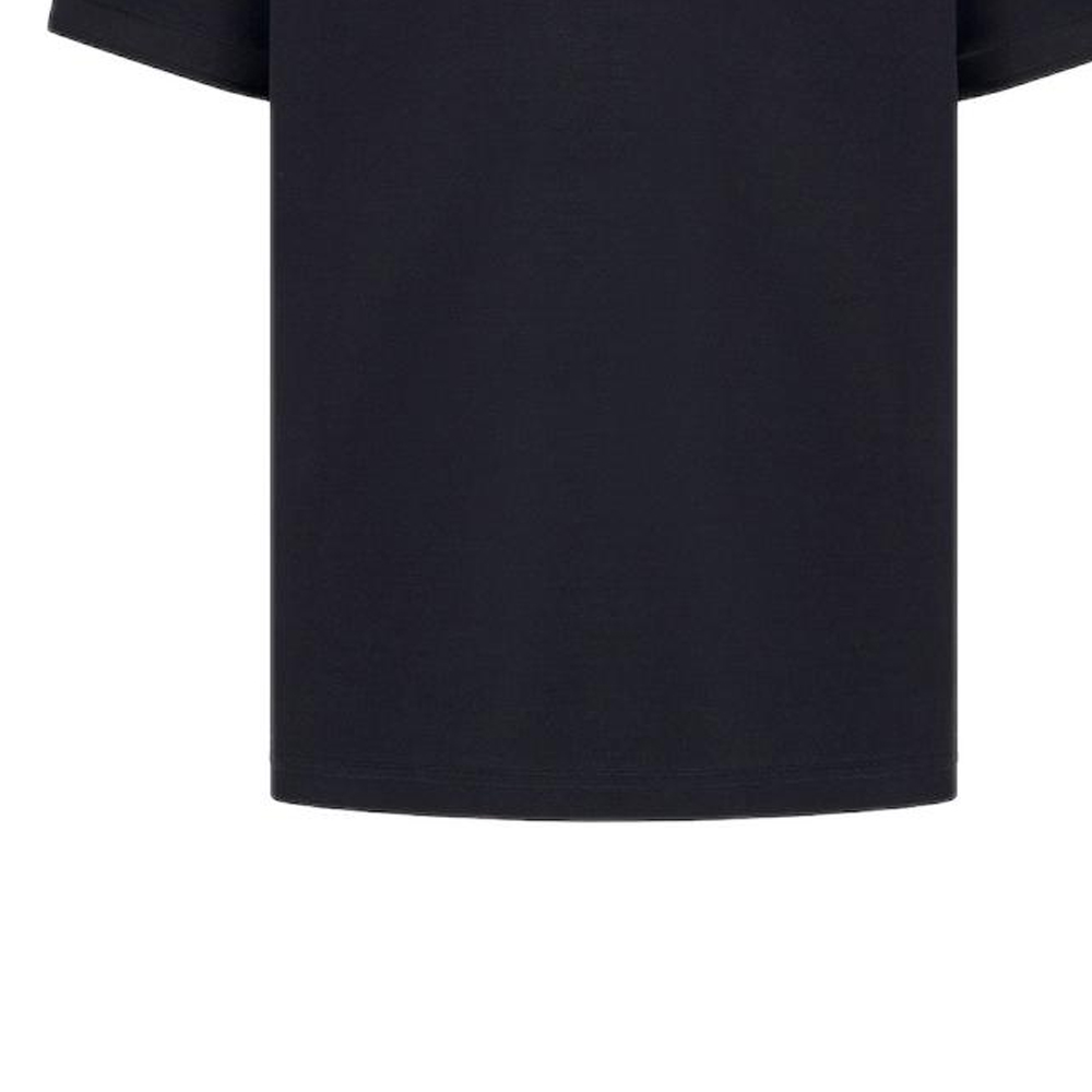 Sizing Dior Kaos Polo Hitam Logo Patch Ikonik Lengan Pendek Kancing Setengah. 493J832A0869-C585