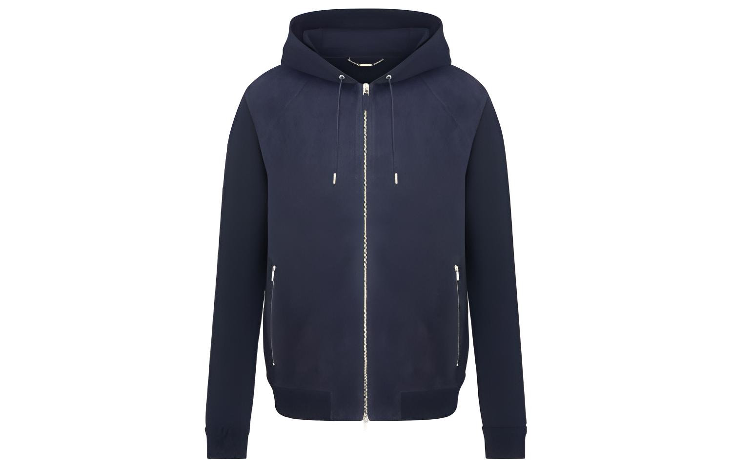 DIOR Icon SS24 Wool Logo Print Zip-Up Hoodie Jacket 113M420AT198-C585