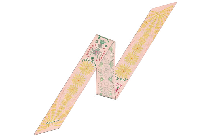 Dior In Lights Mitzah Pink Silk Twill Scarf 11DIL106I602-C412