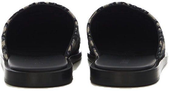 DIOR Indior 精緻滿印老花 皮革鞋底 居家休閒拖鞋穆勒鞋 黑色 Details for DIOR Indior 精緻滿印老花 皮革鞋底 居家休閒拖鞋穆勒鞋 黑色