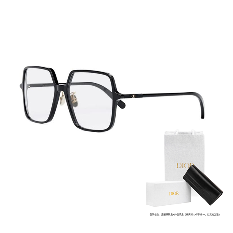 Lookbook DIOR黑色不规则醋酸材质男女同款光学眼镜附Logo MINICDOS7F1100