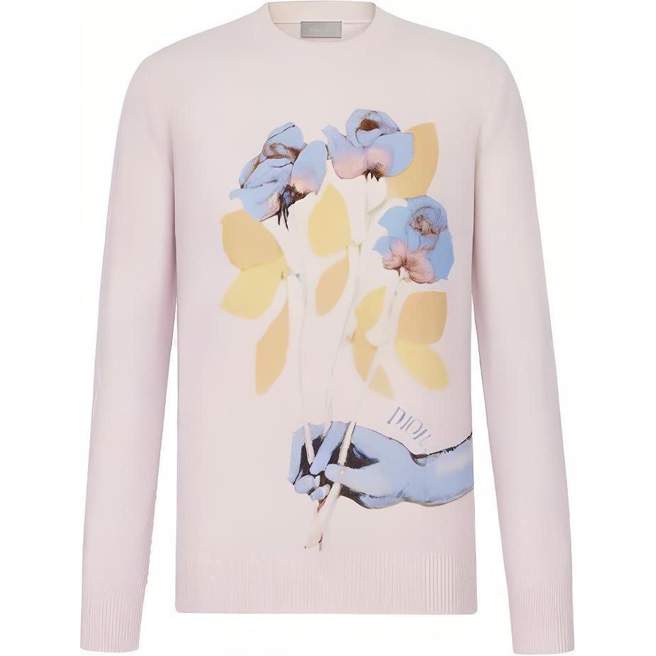 DIOR Knit Long-Sleeve Sweatshirt Rose Inlay Pink 013M606AT082-C485