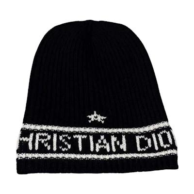 DIOR Knitted Warm Letter Beanie - Unisex Blue Black Hat 31NOE714IXGH